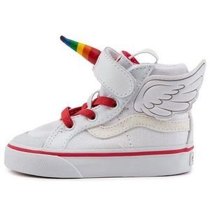 Vans Toddler Flying SK8-Hi Reissue Shoes, Rainbow/True White, 4